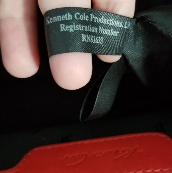 Kenneth Cole Productions Leather Tote Red RN81633 - Picture 3 of 3